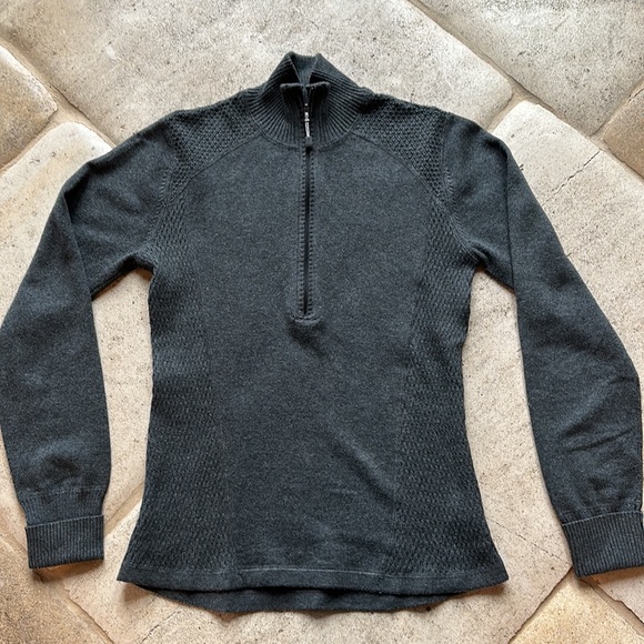 Eddie Bauer 🔥 1/4 Zip Up Grey Sweater Sz S - Picture 2 of 10